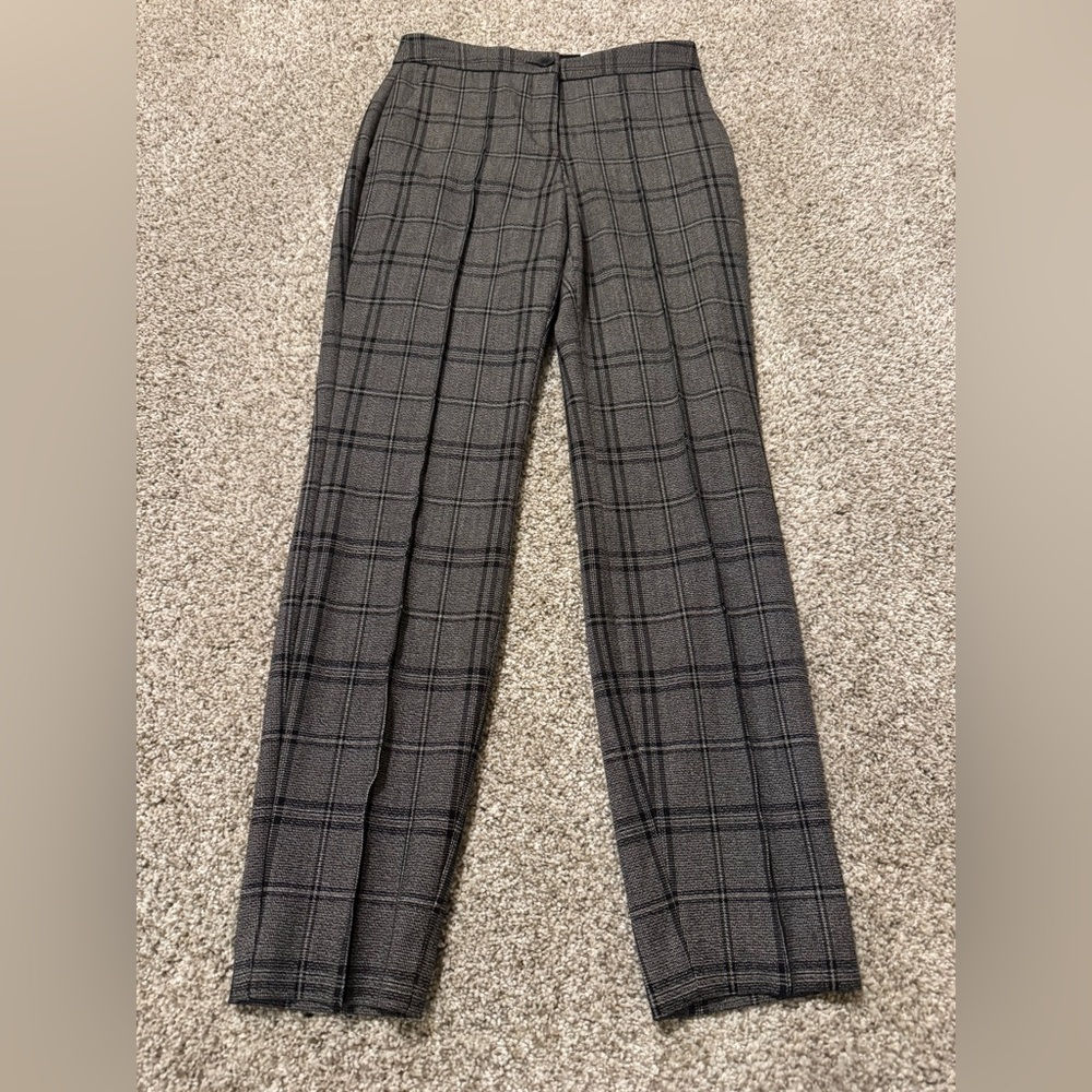 NWT Express Editor High Waisted Straight Ankle Stretch Pant | Size 2L | Plaid - Picture 2 of 7